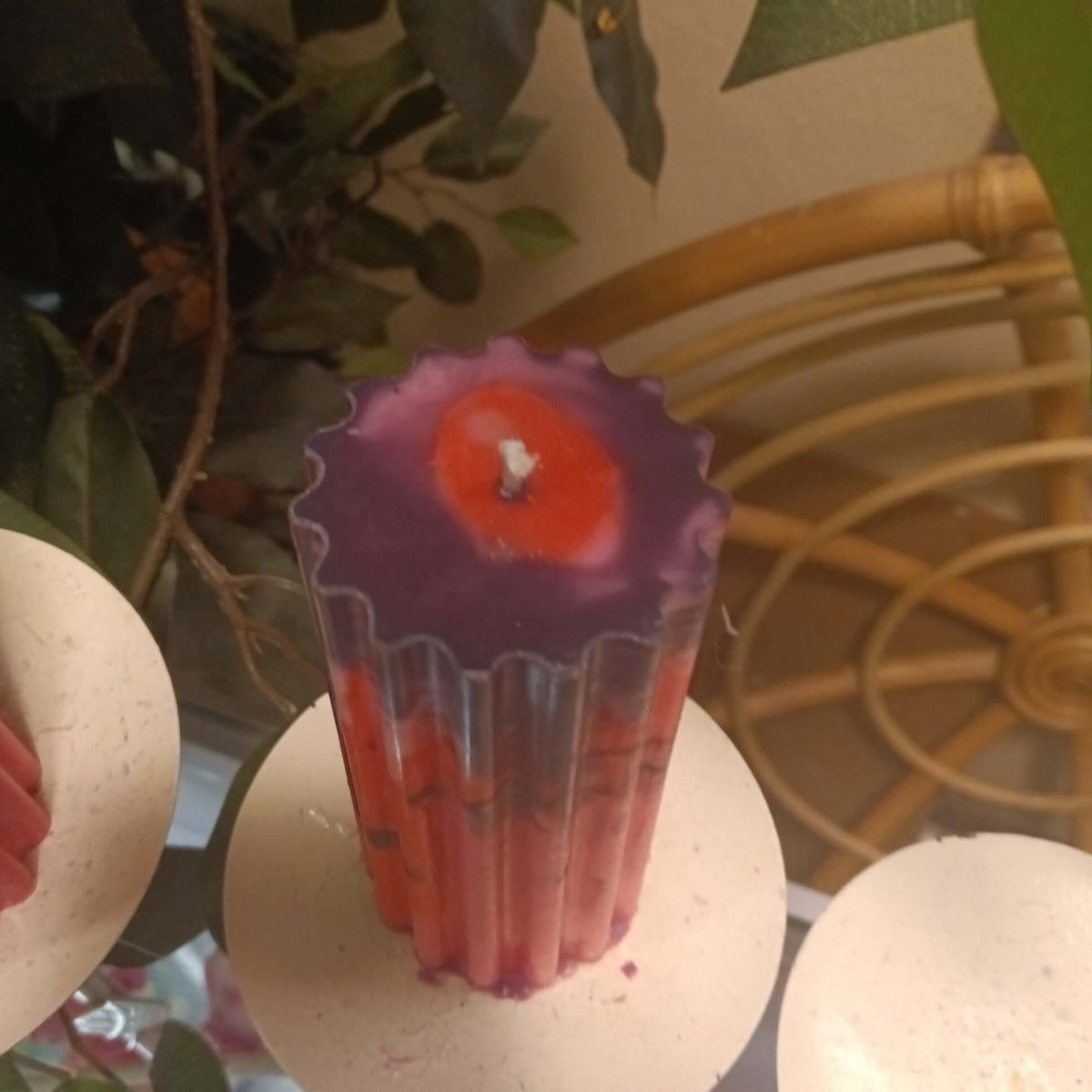 PAIR OF PINK N BLACK UNIQUE medium piller scented candles14