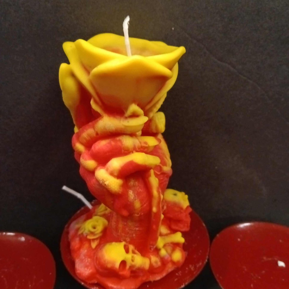 RED N YELLOW rose in hand scented candle17