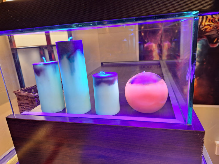 Blacklight/uv candles