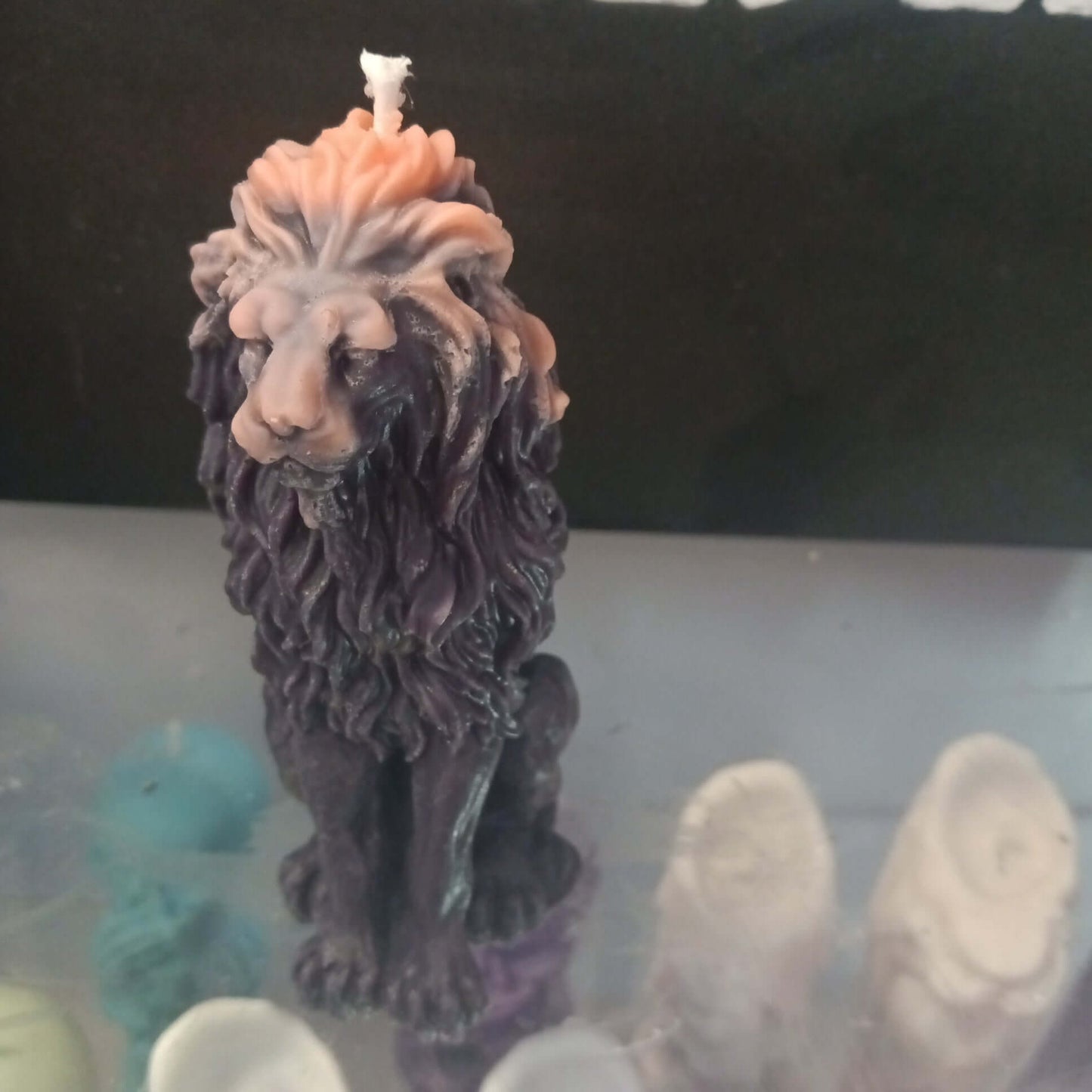 ORANGE N BLACK scented lion candle7