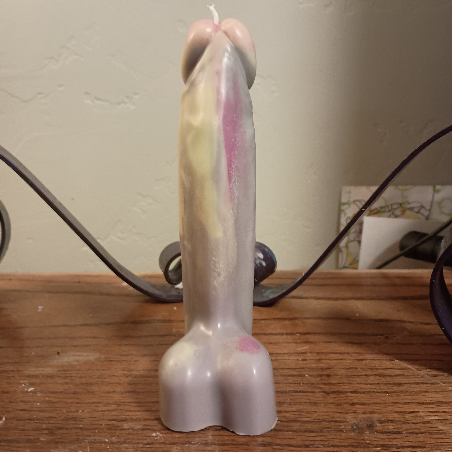 Large multi colored dong candle