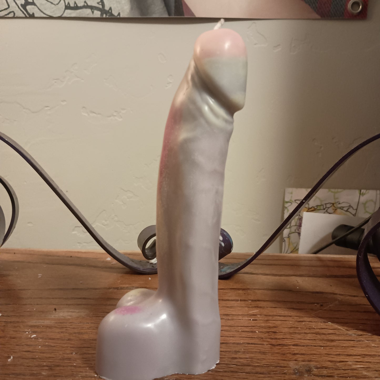 Large multi colored dong candle