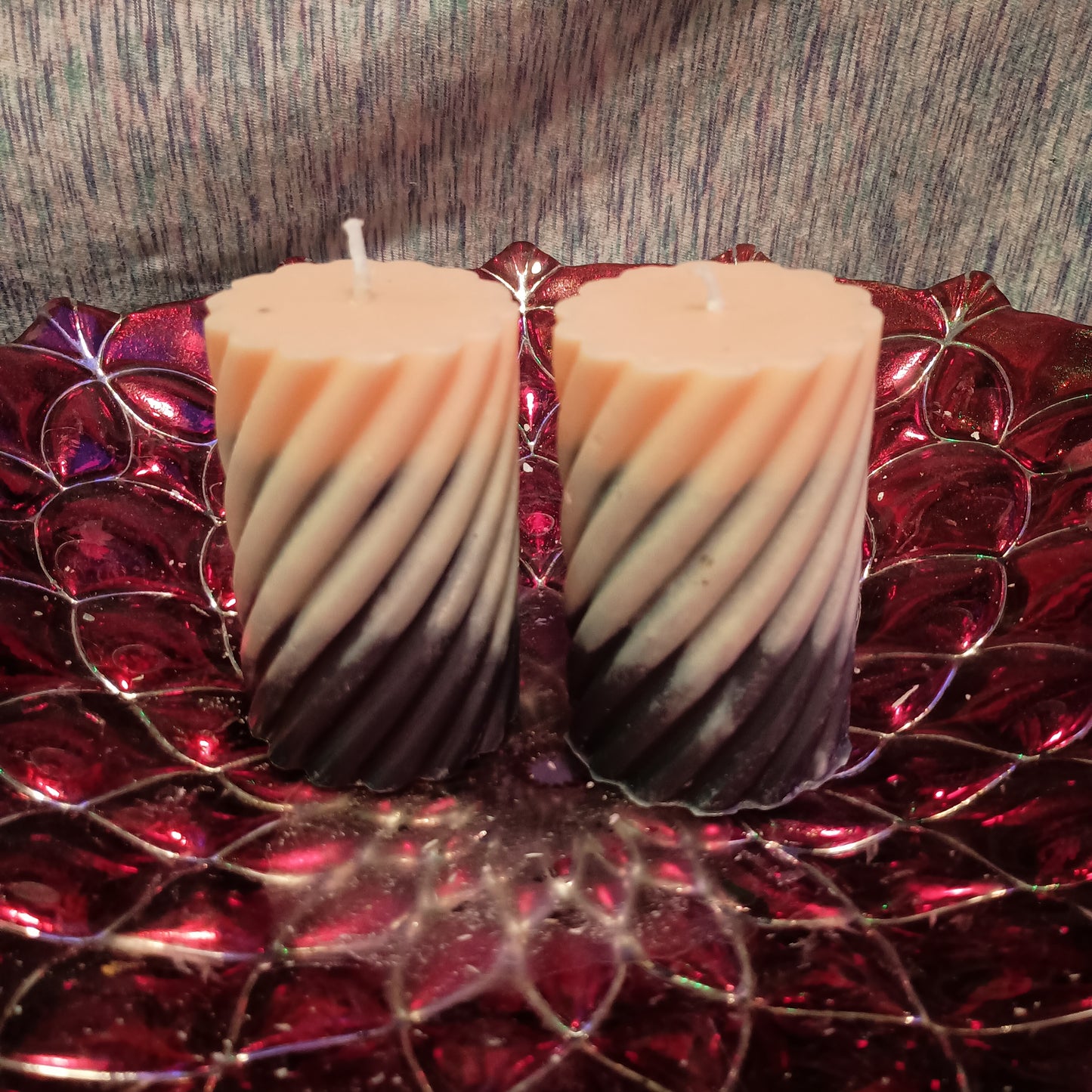 Pair of small piller candles