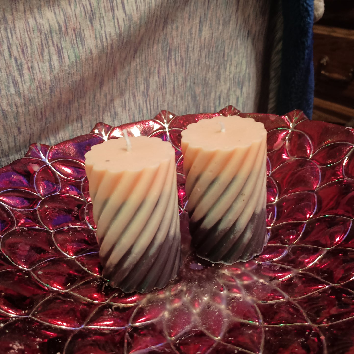 Pair of small piller candles