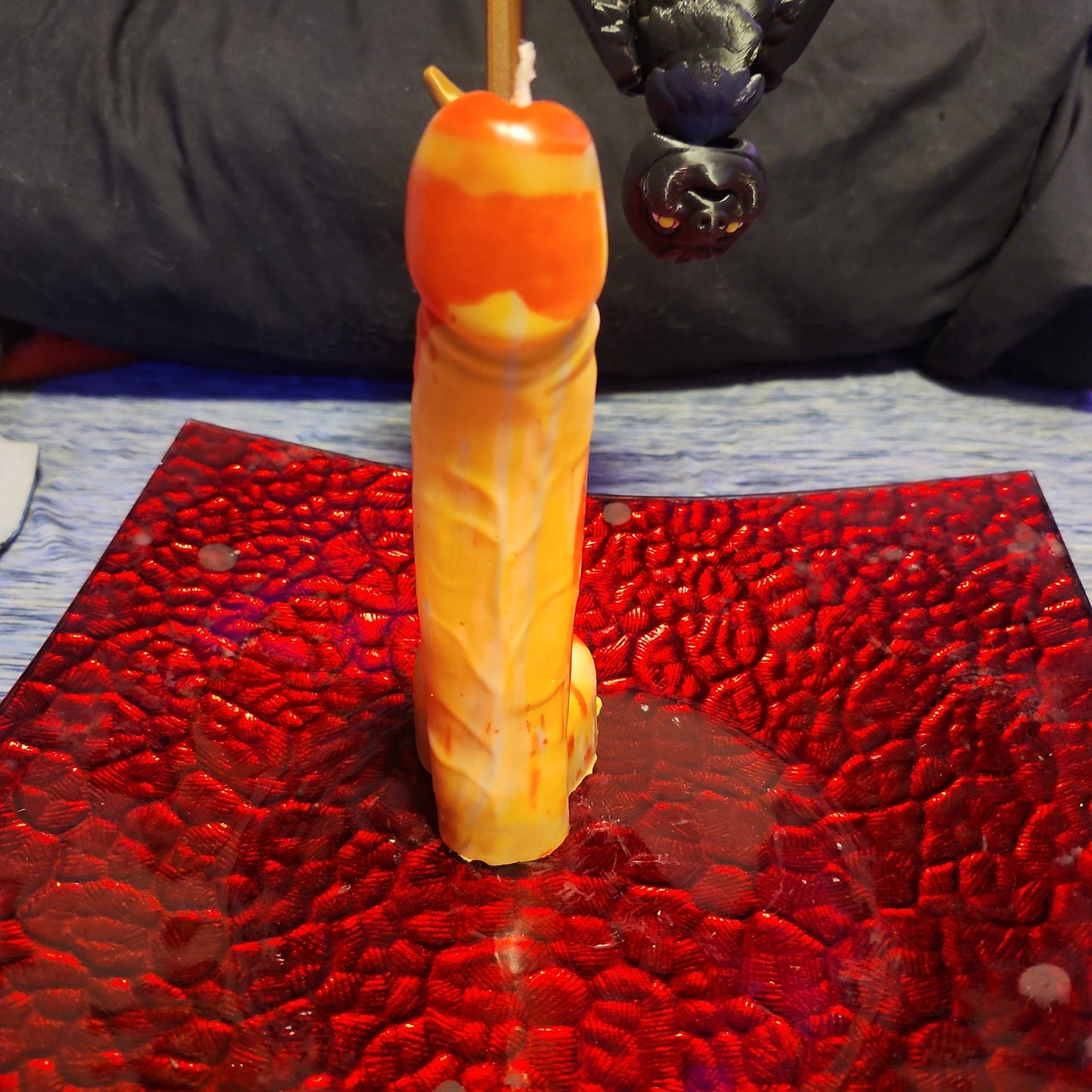 Large tye dye dong  candle