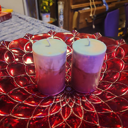 Pair of small piller candles