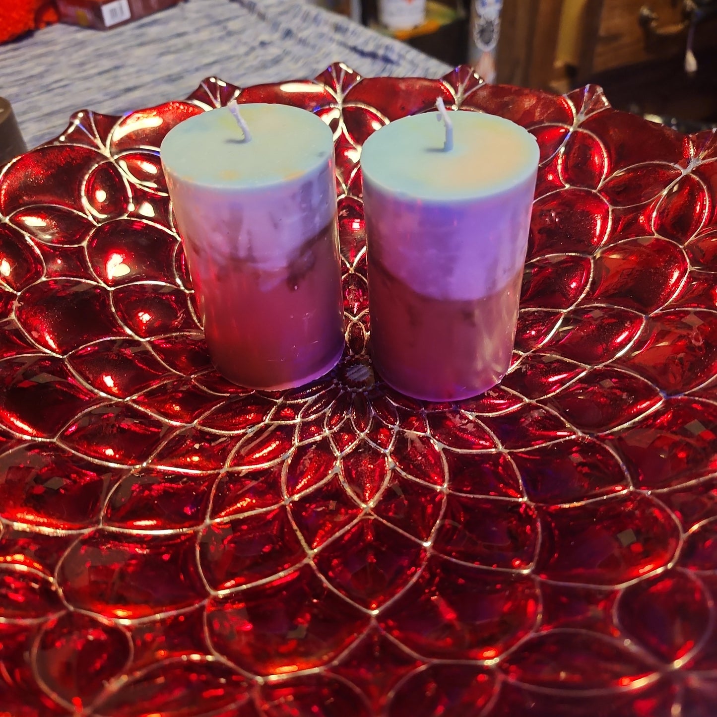 Pair of small piller candles