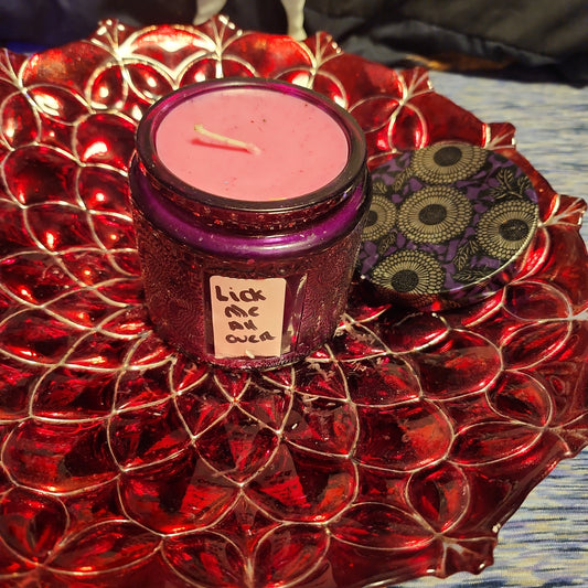 10 Oz purple glass jar scented candle