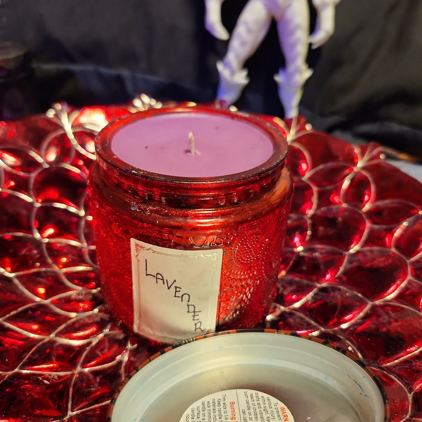 10 Oz shinning red glass jar scented candle