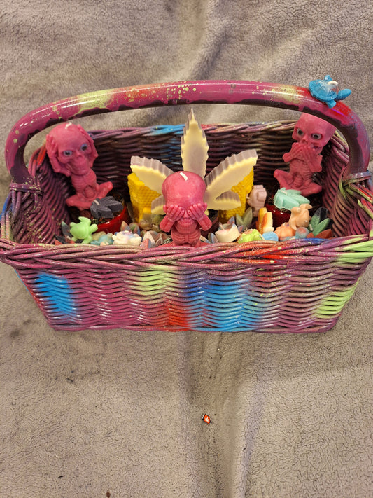 See speak hear no evil skeleton gift basket