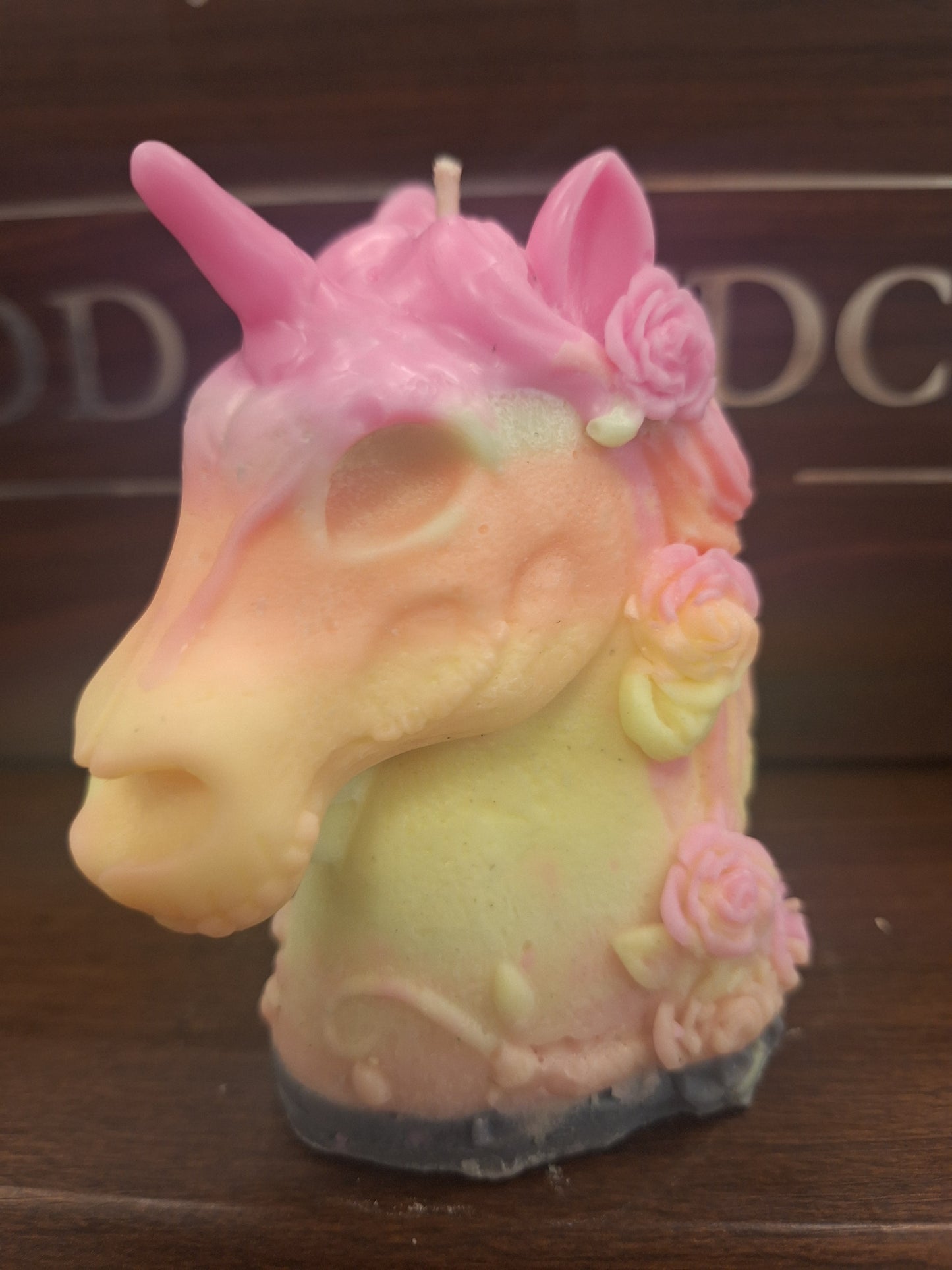 Blacklight unicorn candle scented