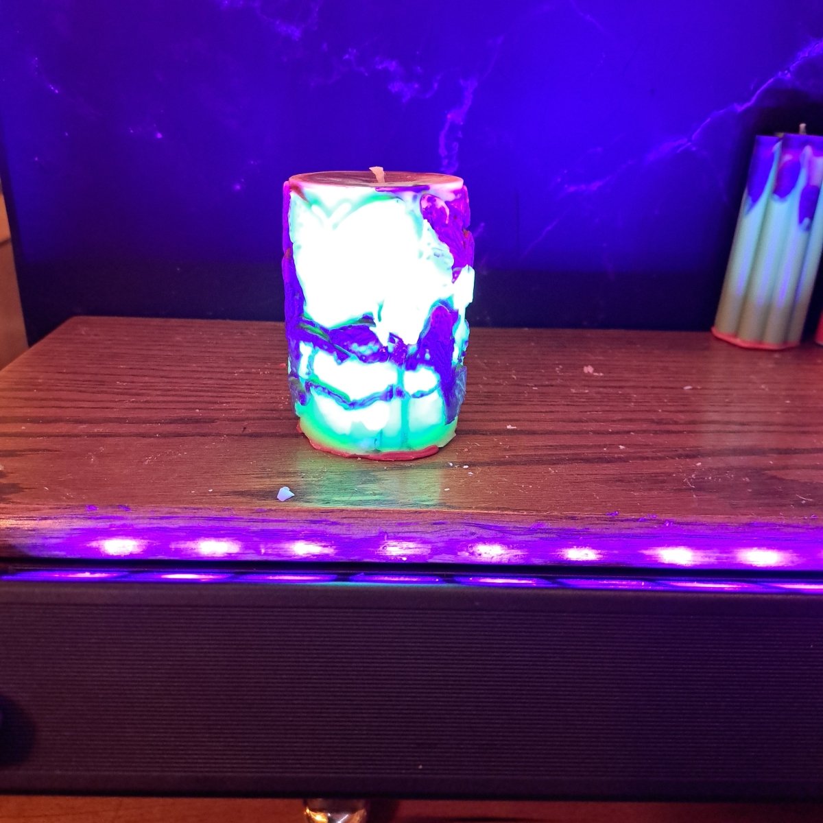 Blacklight/U/V butterfly scented piller candle16