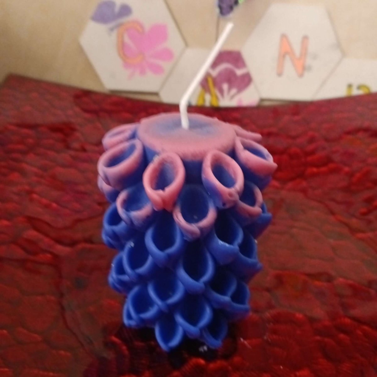 BLUE AND PINK scented flower candle9