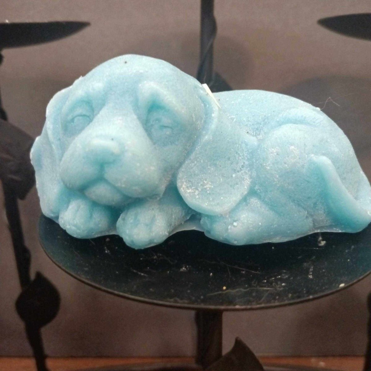 BLUE dog candle5