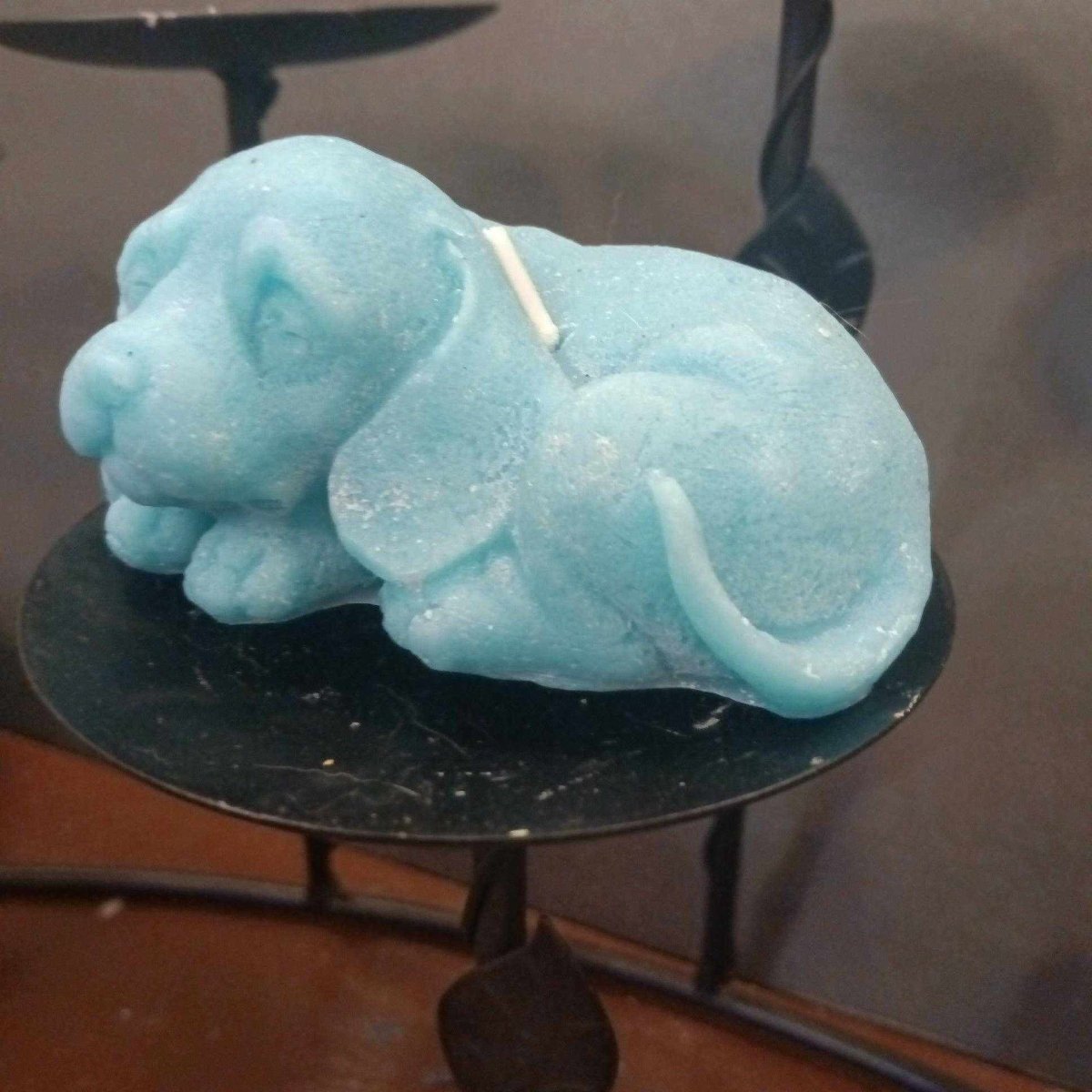 BLUE dog candle5