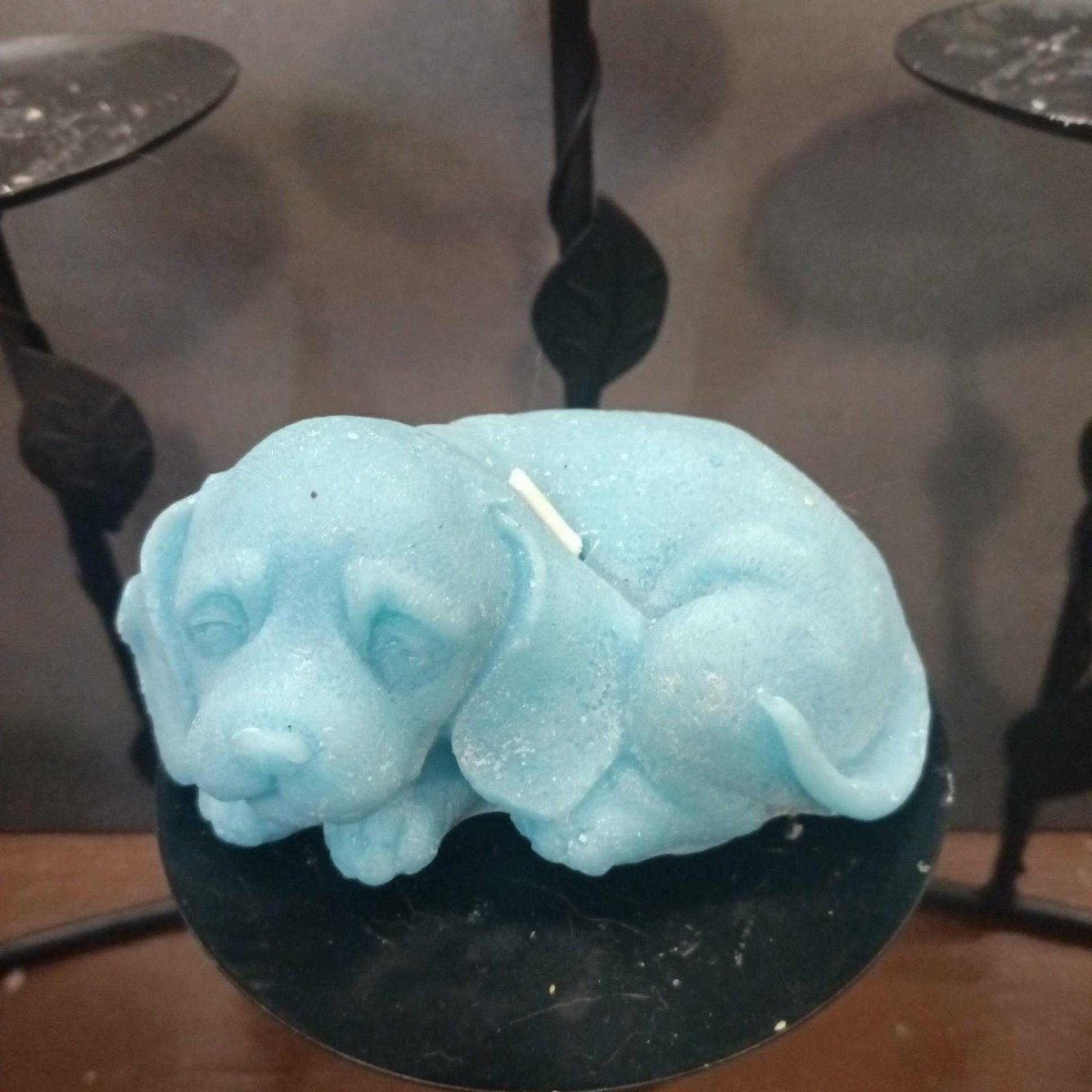 BLUE dog candle5