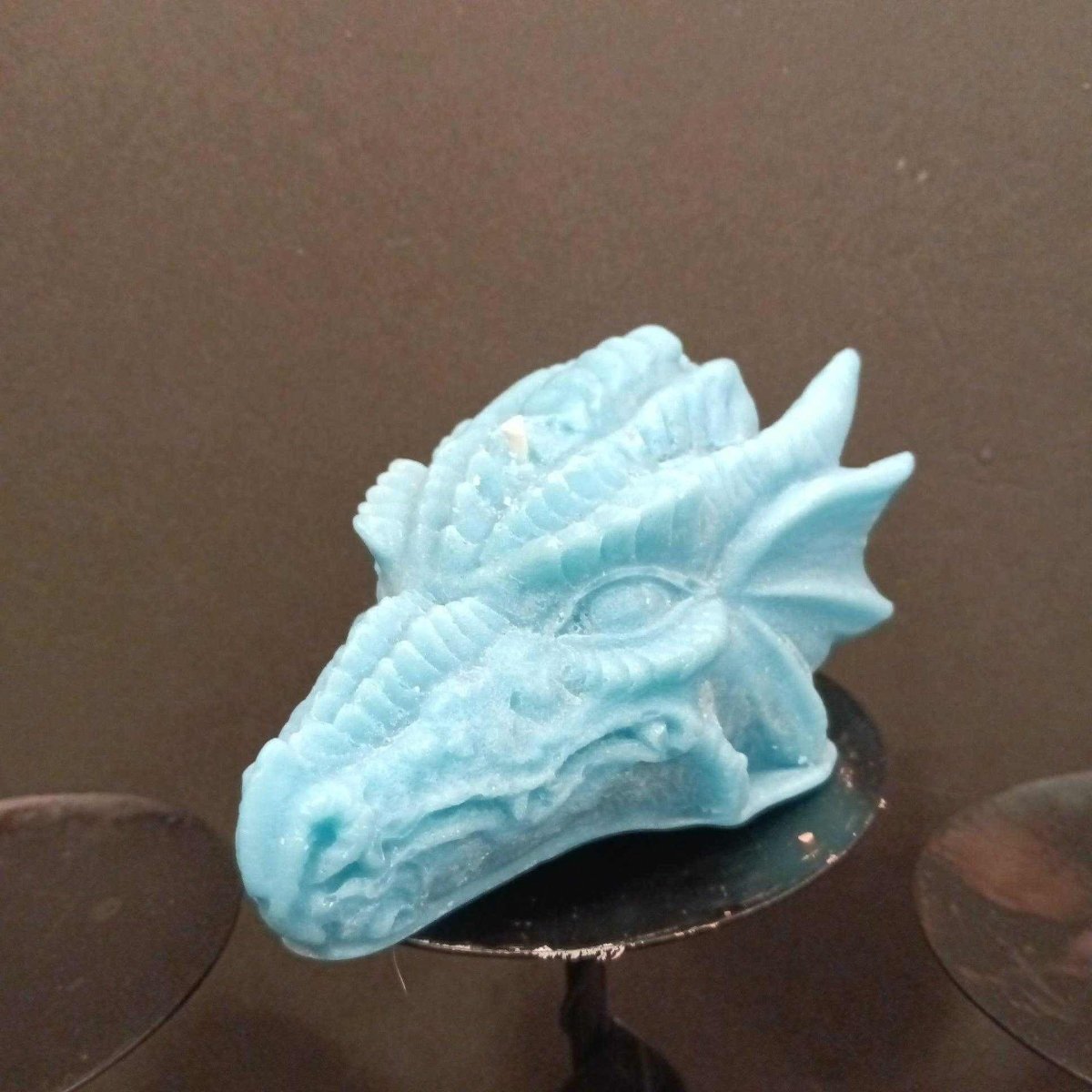 BLUE dragons head candleCandle16