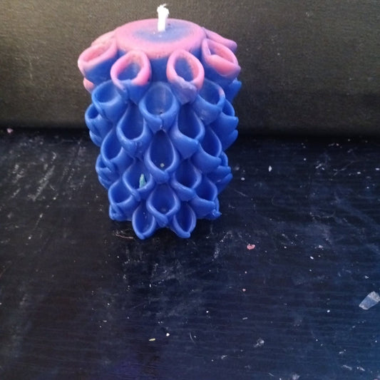 BLUE N PINK flower piller scented candle8