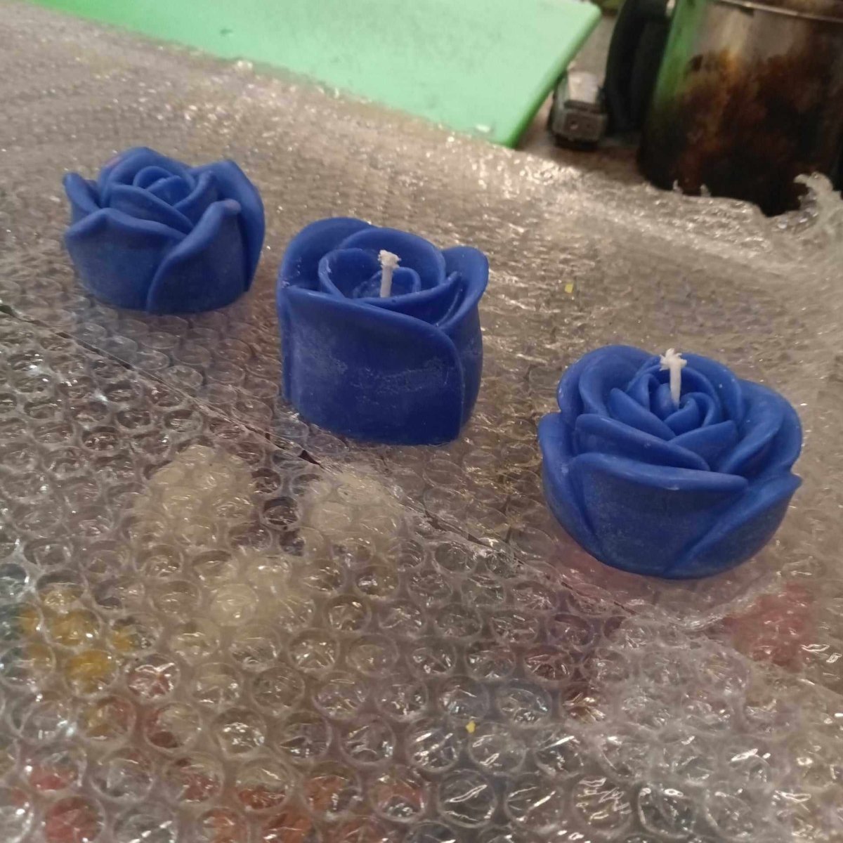 BLUE scented flower candlesticks6