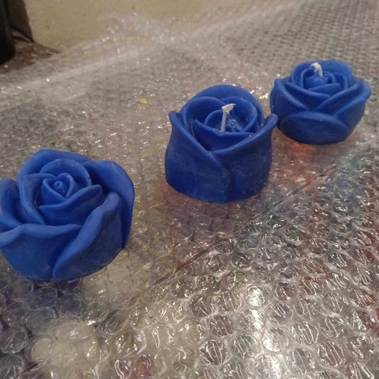 BLUE scented flower candlesticks6