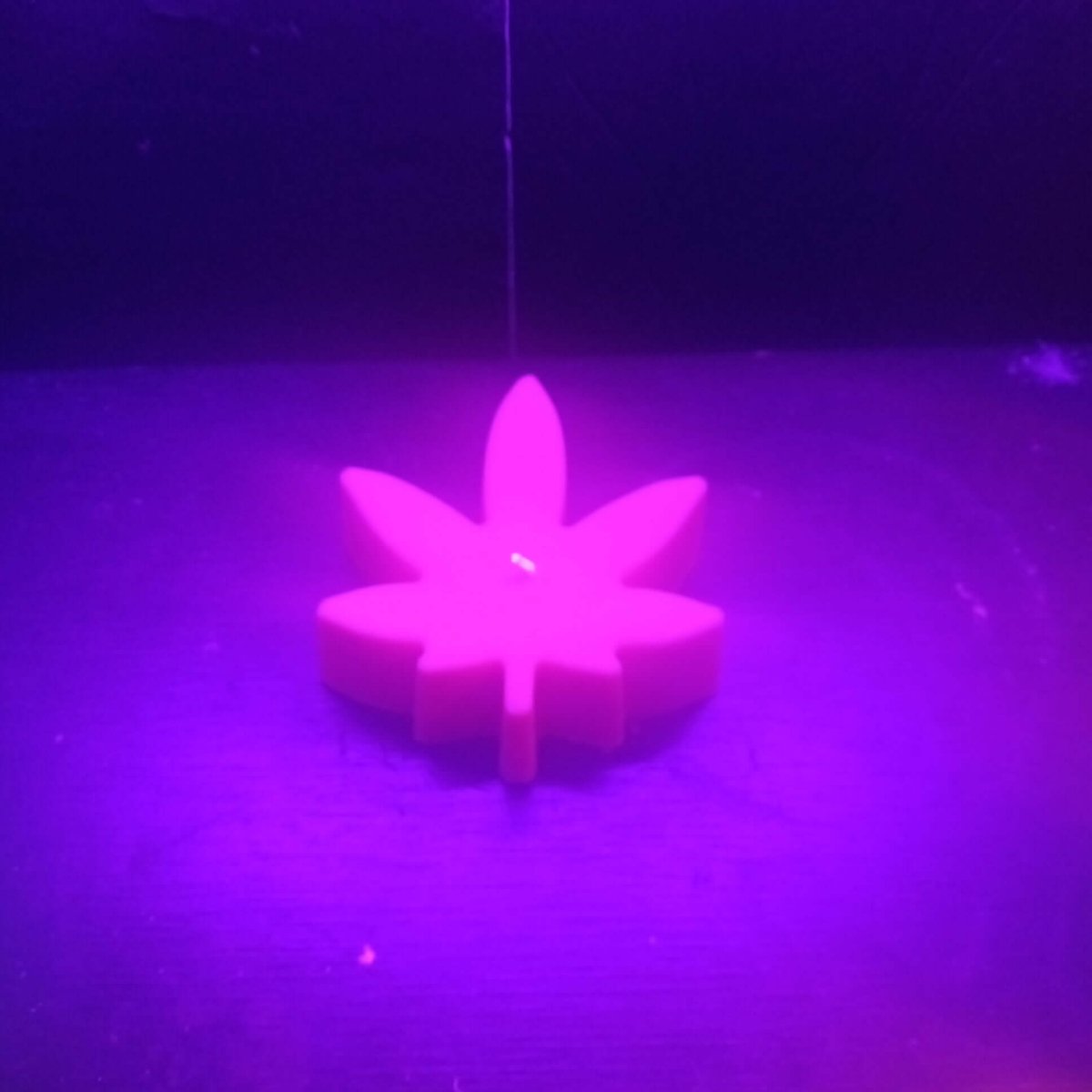 BRIGHT PINK BLACKLIGHT pot leaf scented candle8