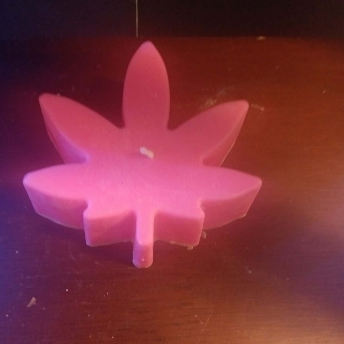 BRIGHT PINK BLACKLIGHT pot leaf scented candle8