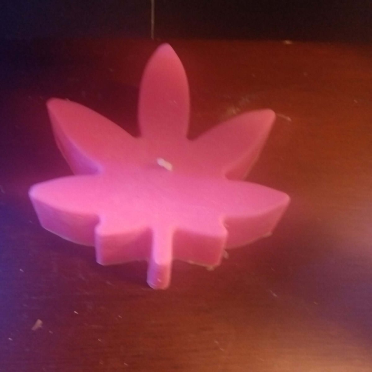 BRIGHT PINK BLACKLIGHT pot leaf scented candle8