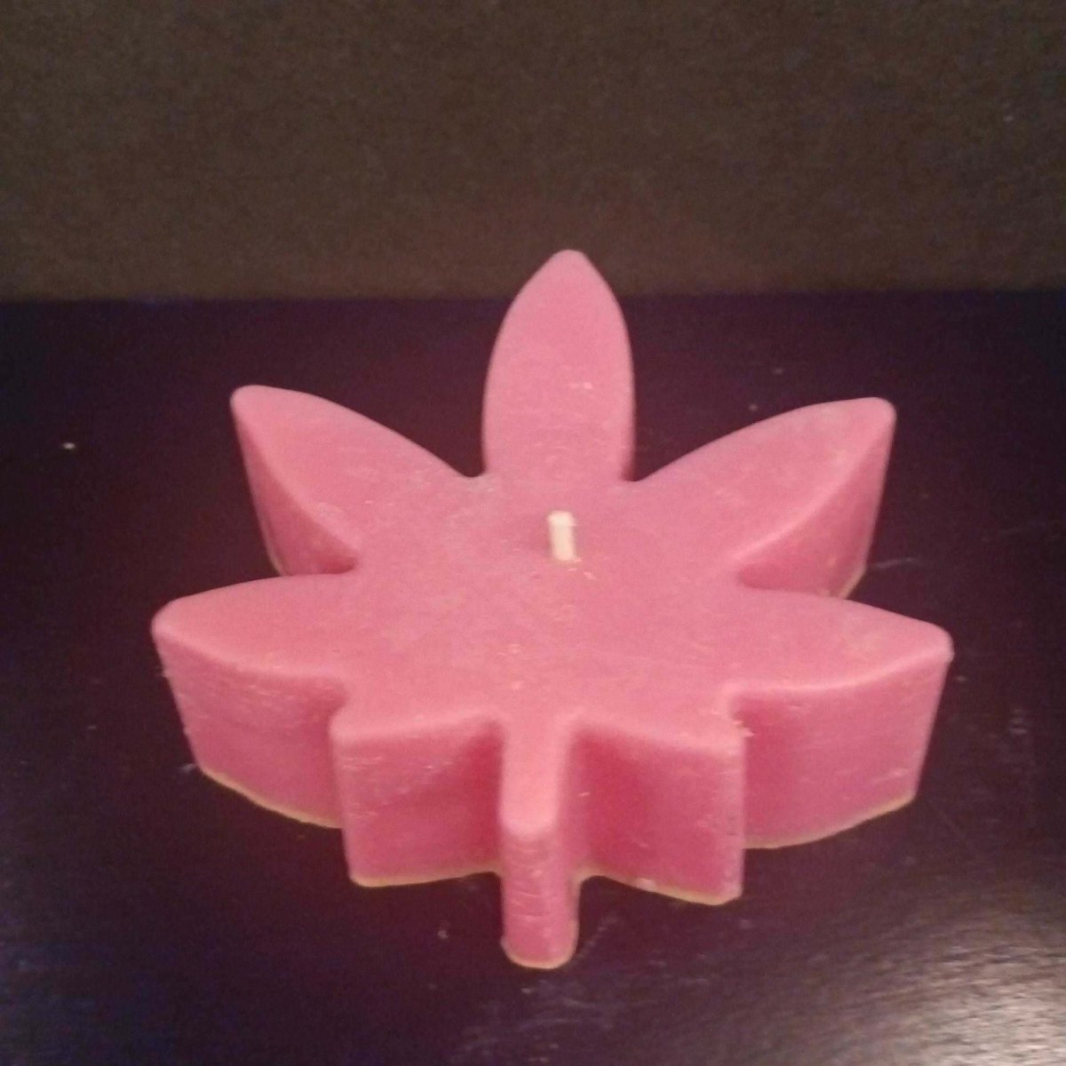 BRIGHT PINK large pot leaf candleCandils7