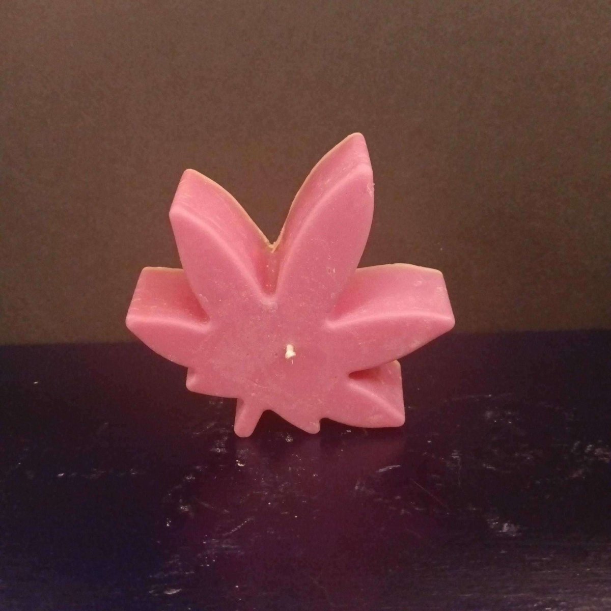 BRIGHT PINK large pot leaf candleCandils7