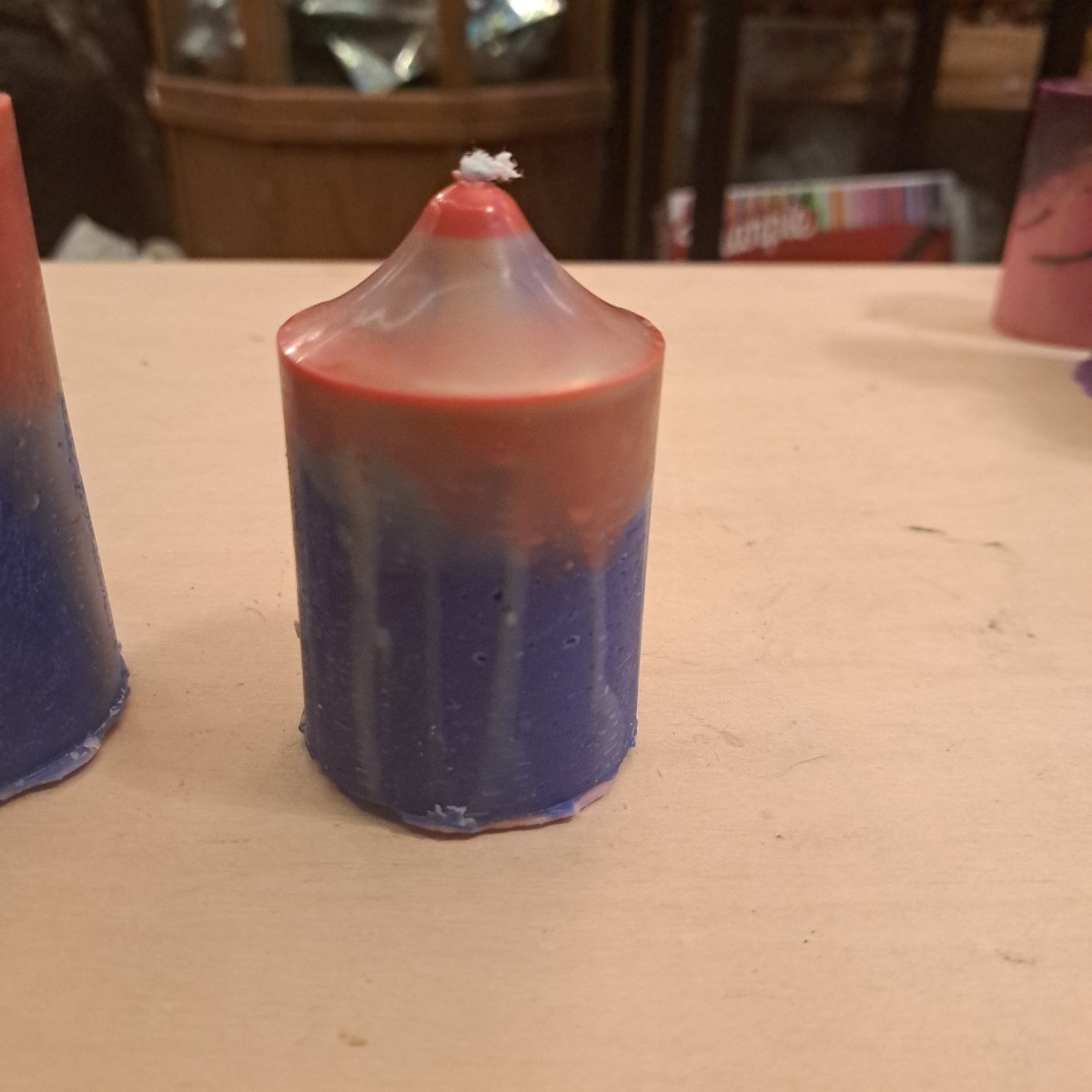 Dark blue and red set of 3 scented piller candles26