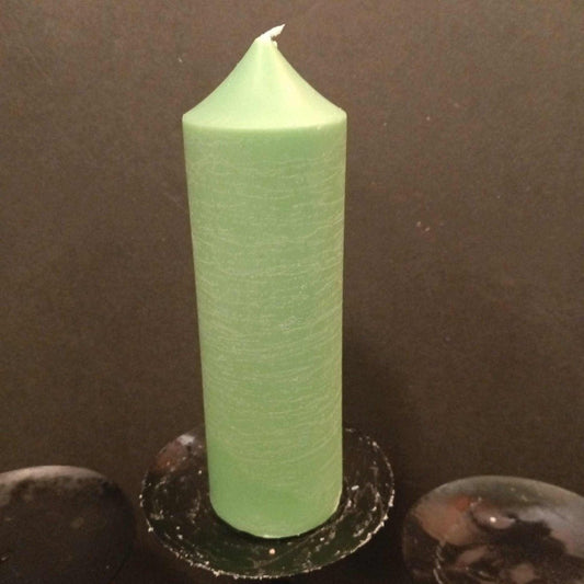 GREEN large piler candle soy and perforated wax15