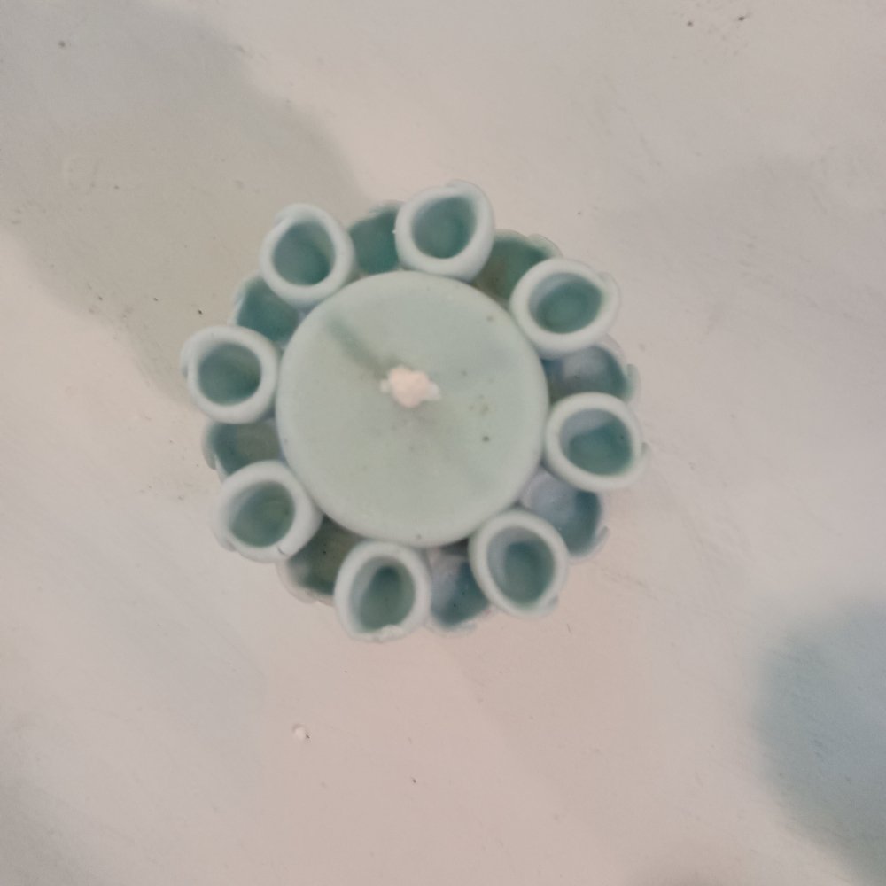 Light blue flower piller scented candle9