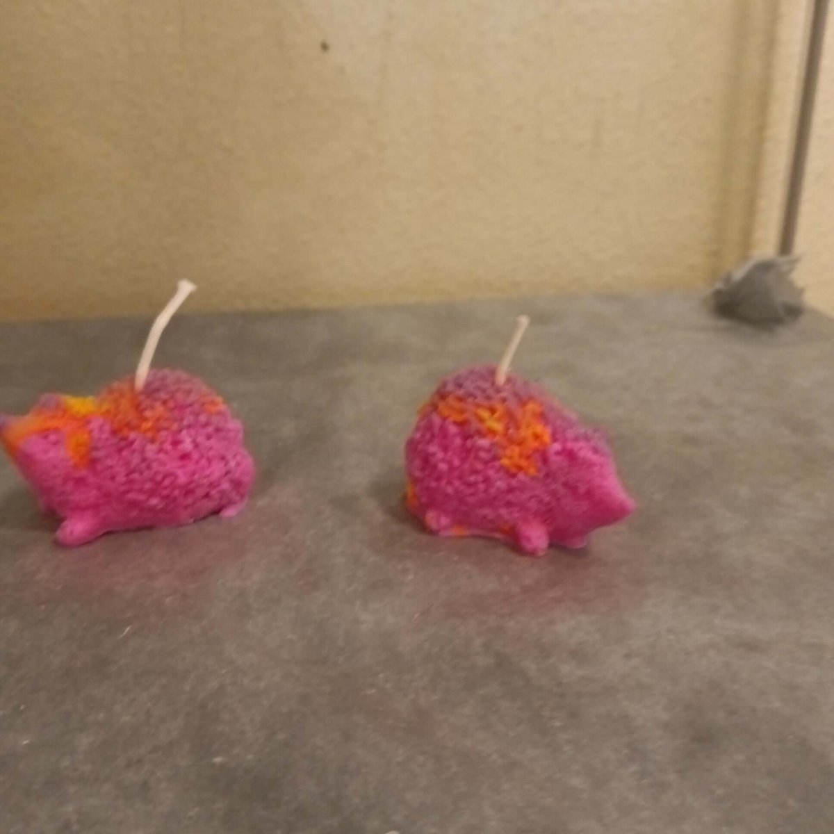 LIMITED EDITION BLACKLIGHT pair of 2 hedgehog scented candles8