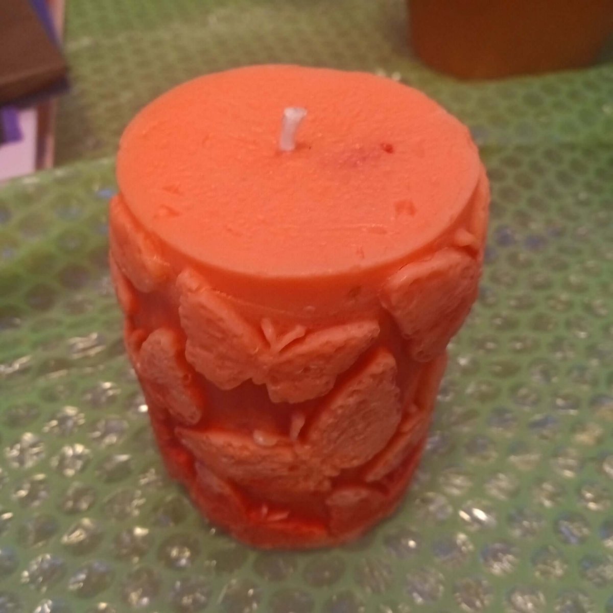 ORANGE AND RED butterfly piller scented candle20