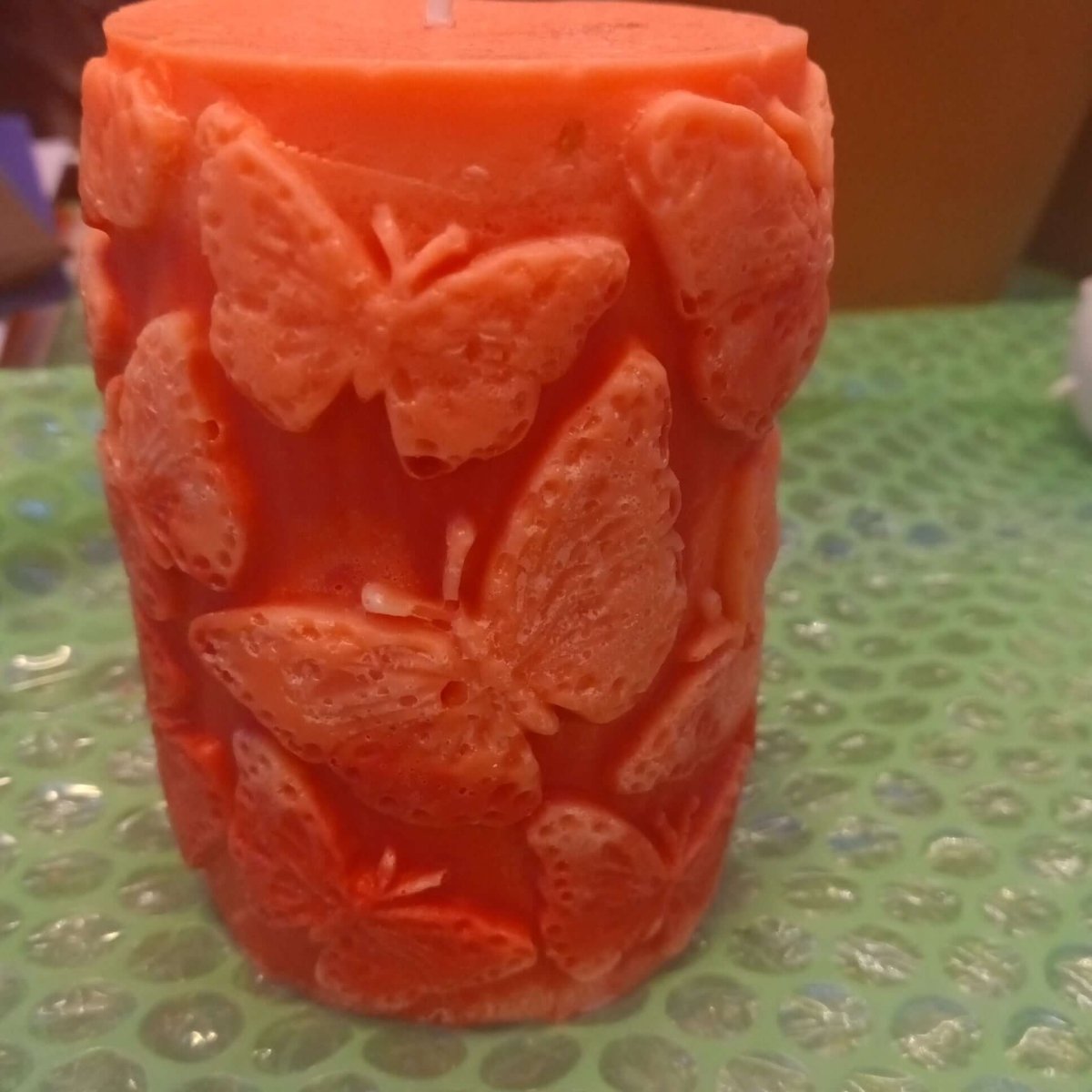 ORANGE AND RED butterfly piller scented candle20