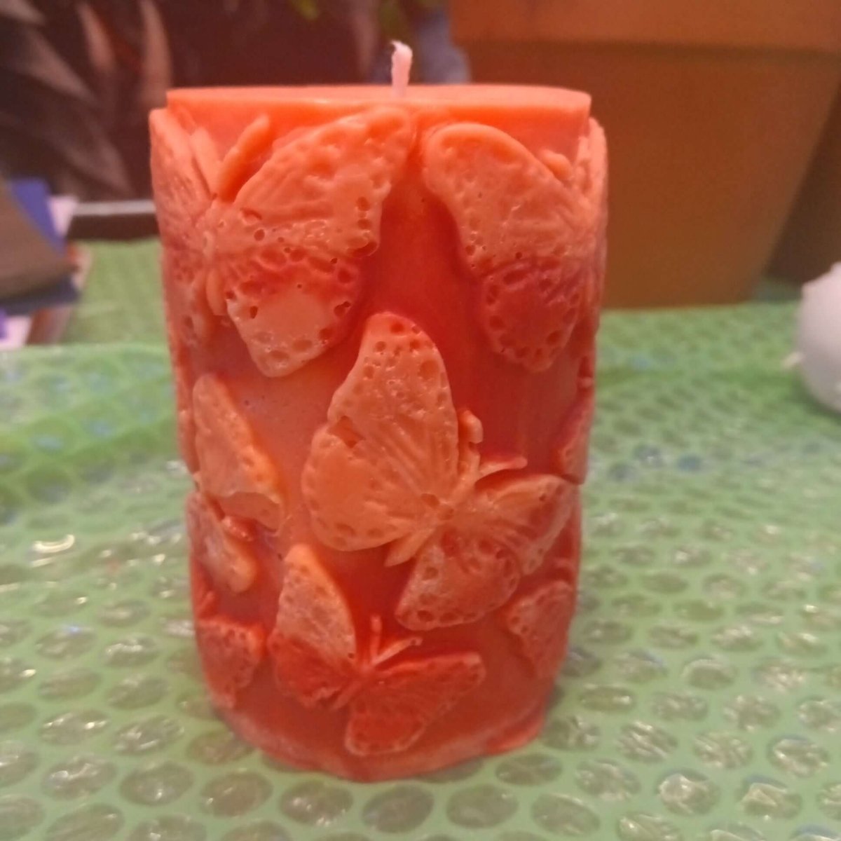 ORANGE AND RED butterfly piller scented candle20