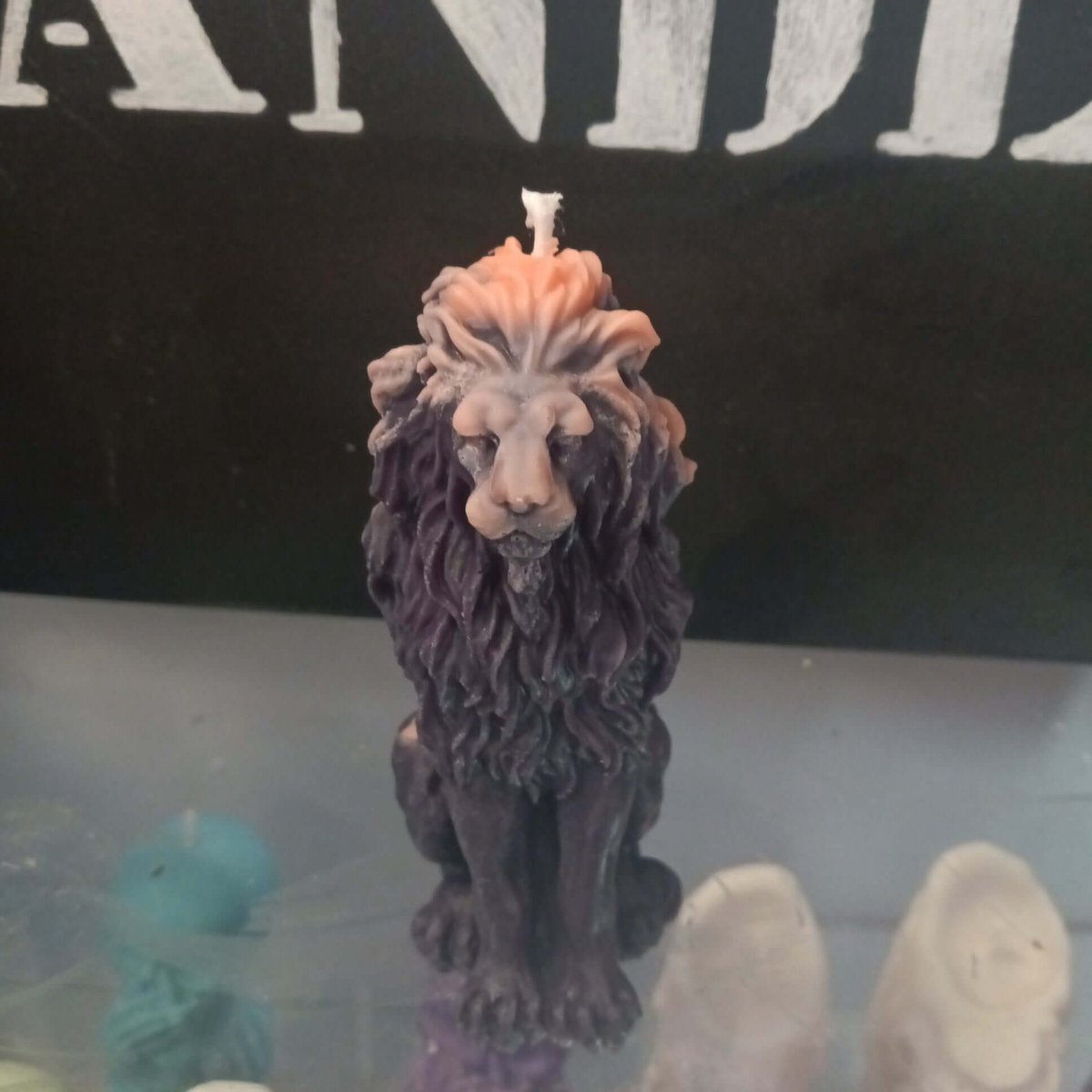 ORANGE N BLACK scented lion candle7