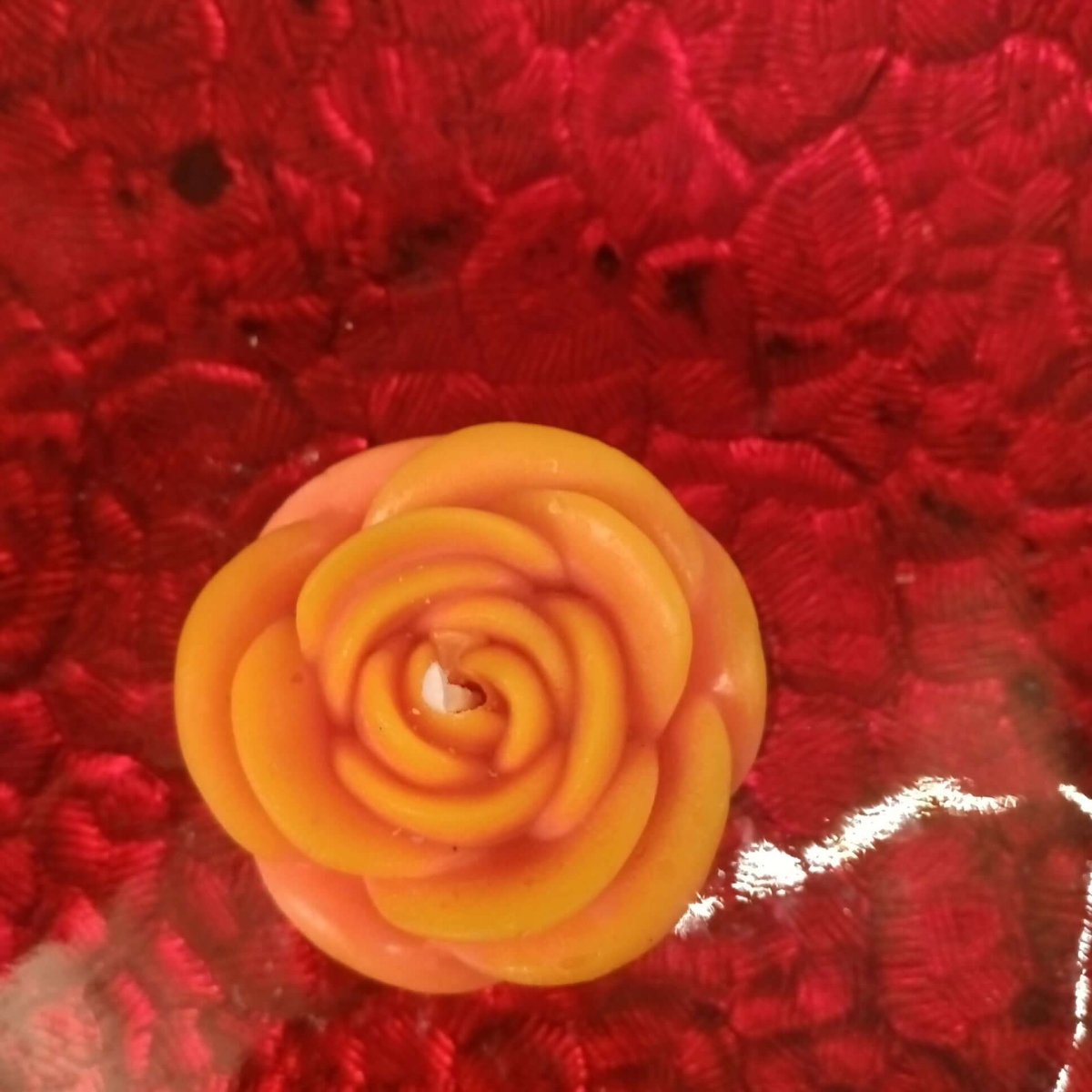 ORANGE N YELLOW scented flower candle6