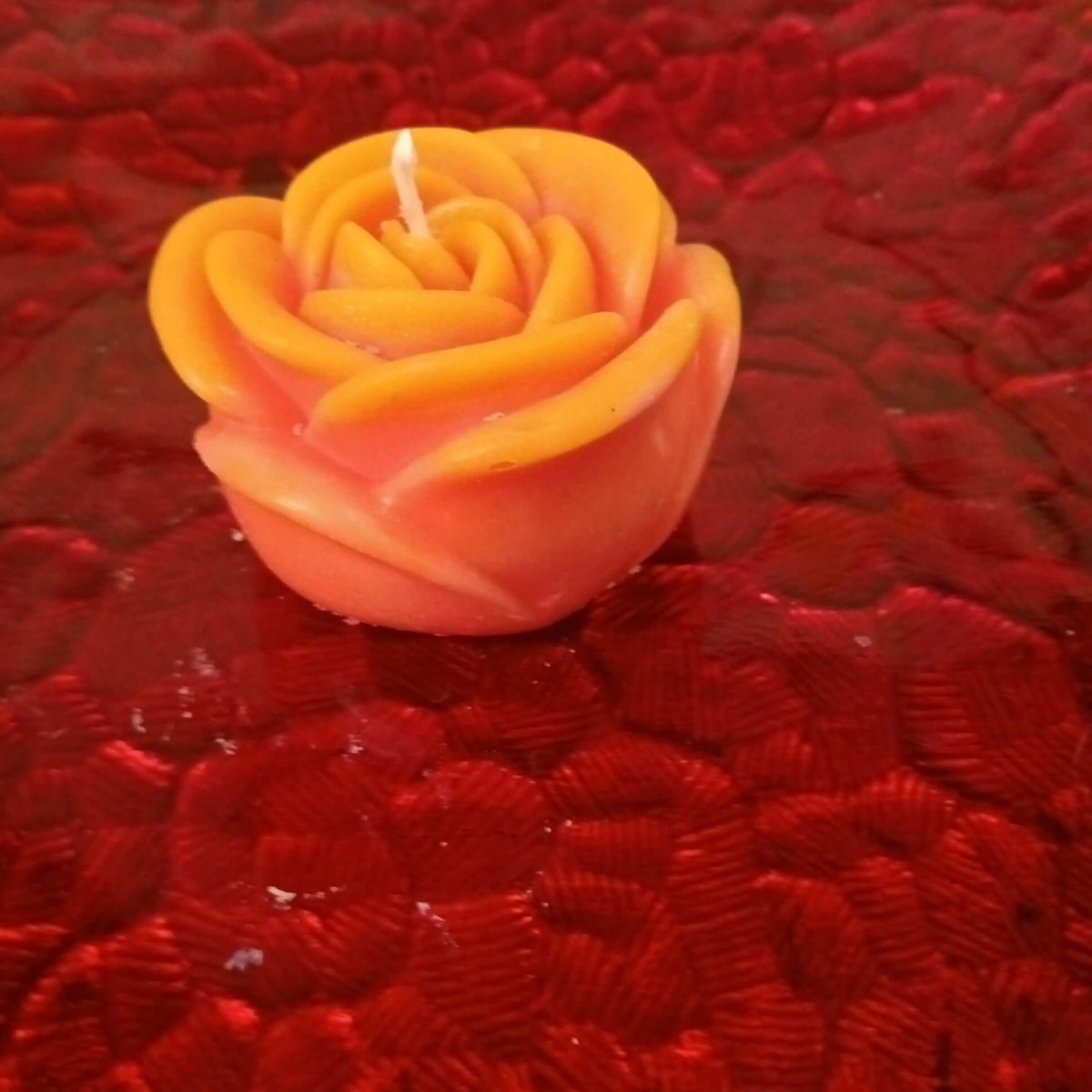 ORANGE N YELLOW scented flower candle6