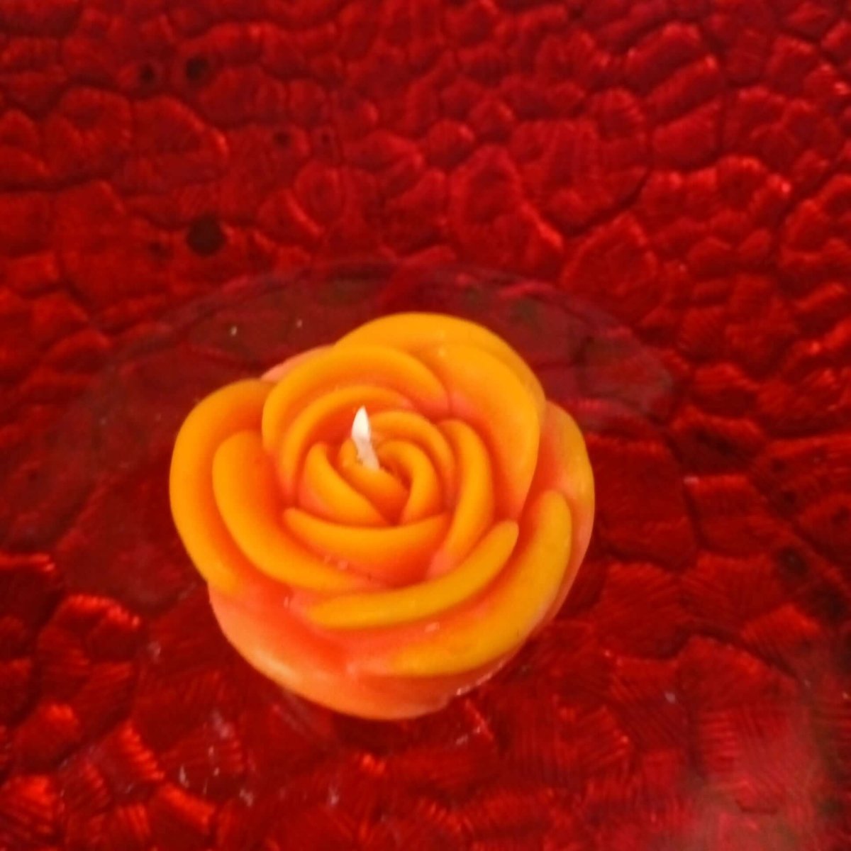 ORANGE N YELLOW scented flower candle6