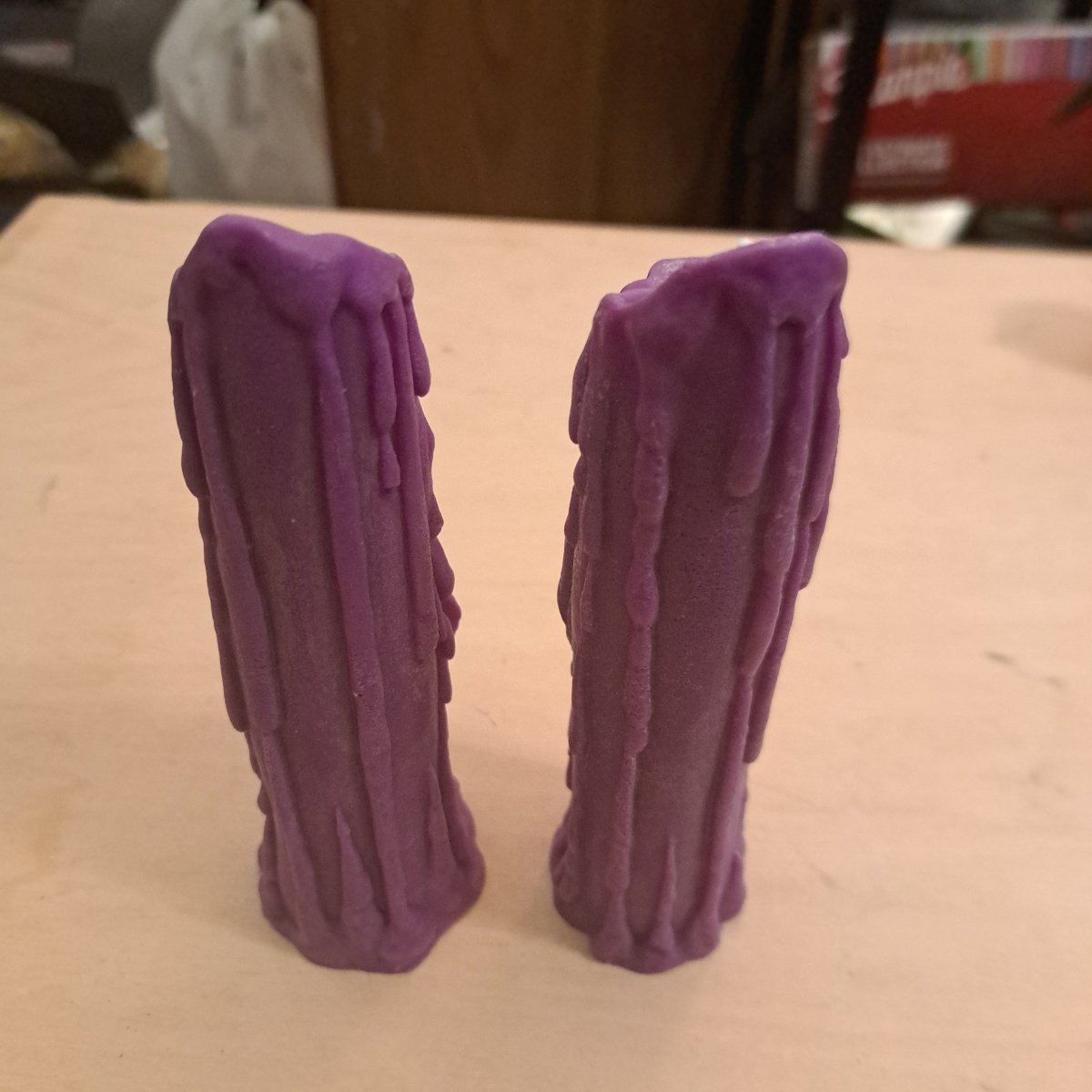 Pair of purple dead bride and groom scented candles15