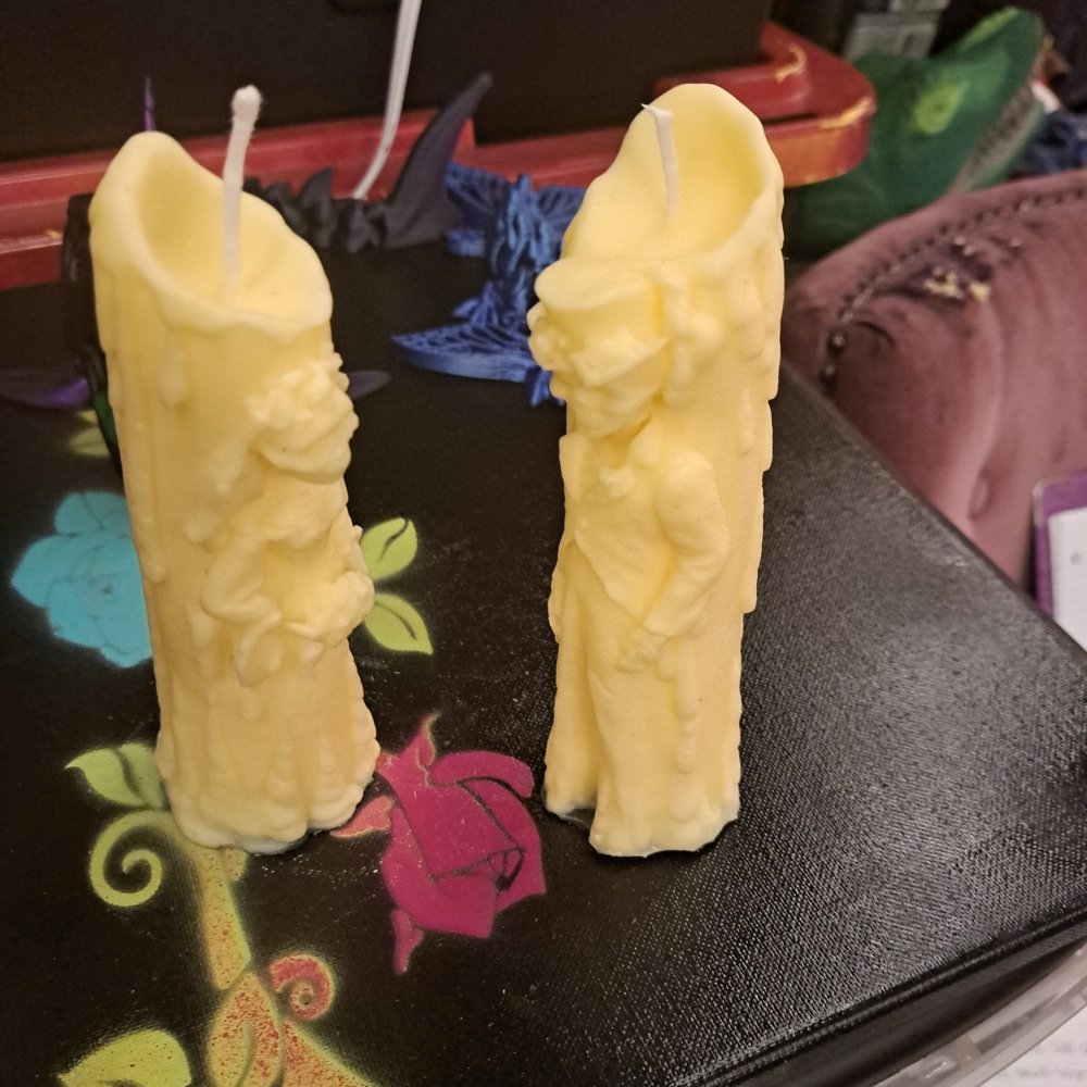 Pair of Yellow dead bride and groom scented candles17