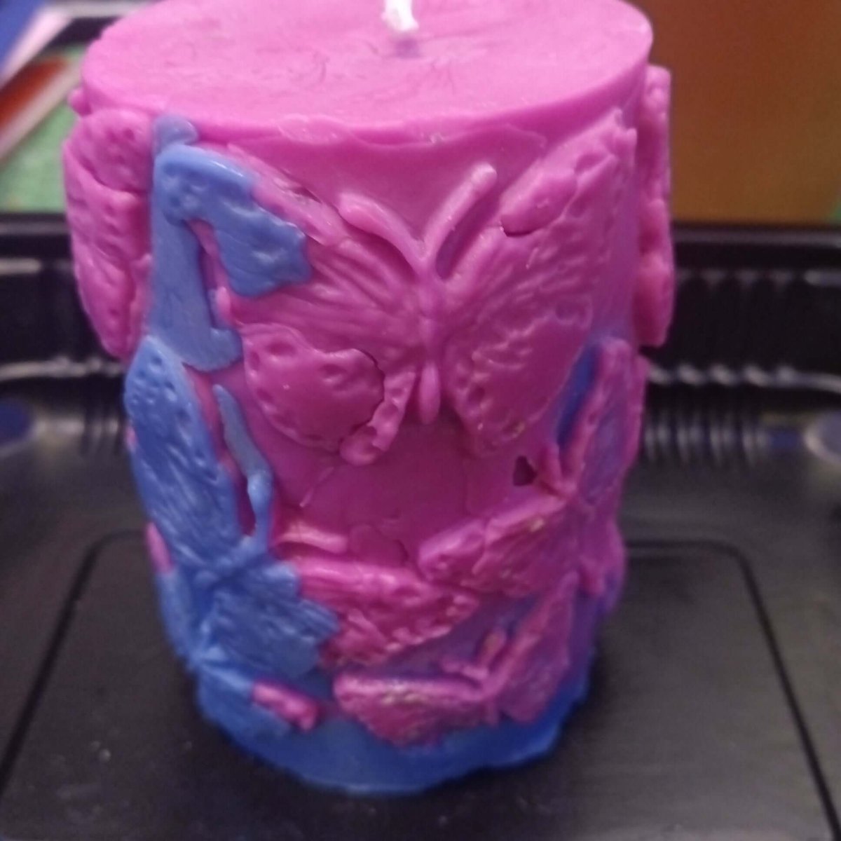 PINK AND BLUE scented butterfly piller candle20