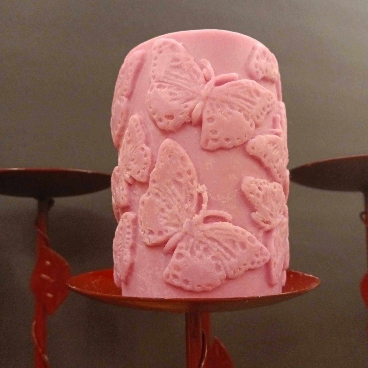 PINK butterfly piller candle20