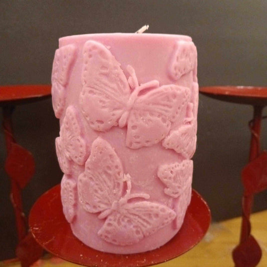 PINK butterfly piller candle20