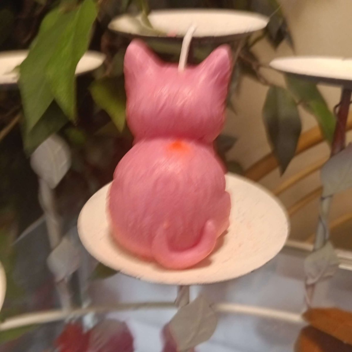 PINK sitting kitty scented candle7