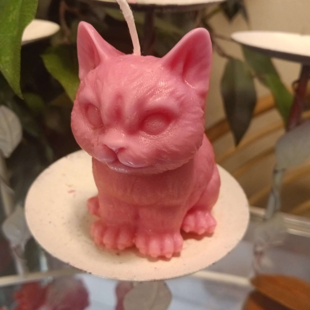 PINK sitting kitty scented candle7