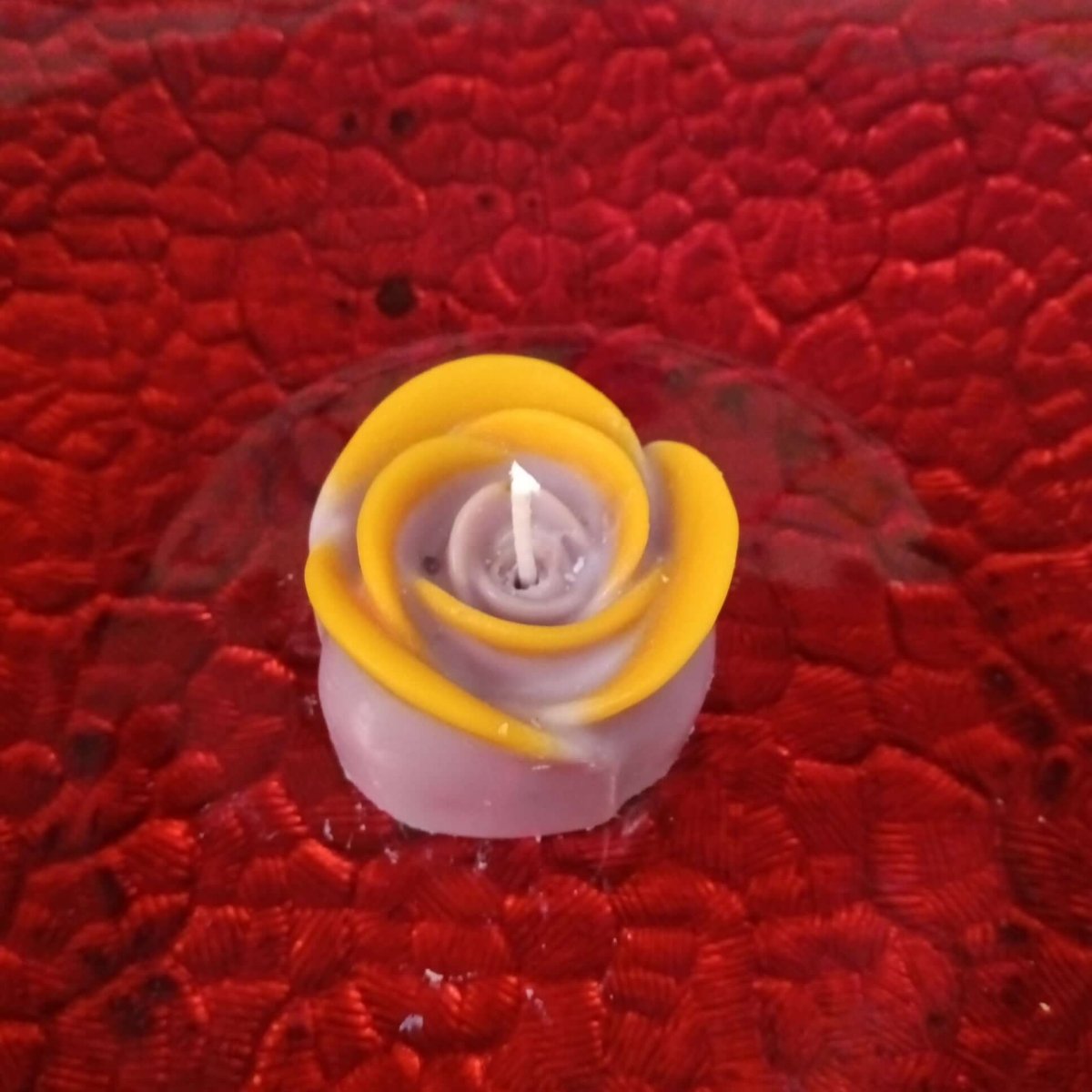 PURPLE AND YELLOW scented flower candle6