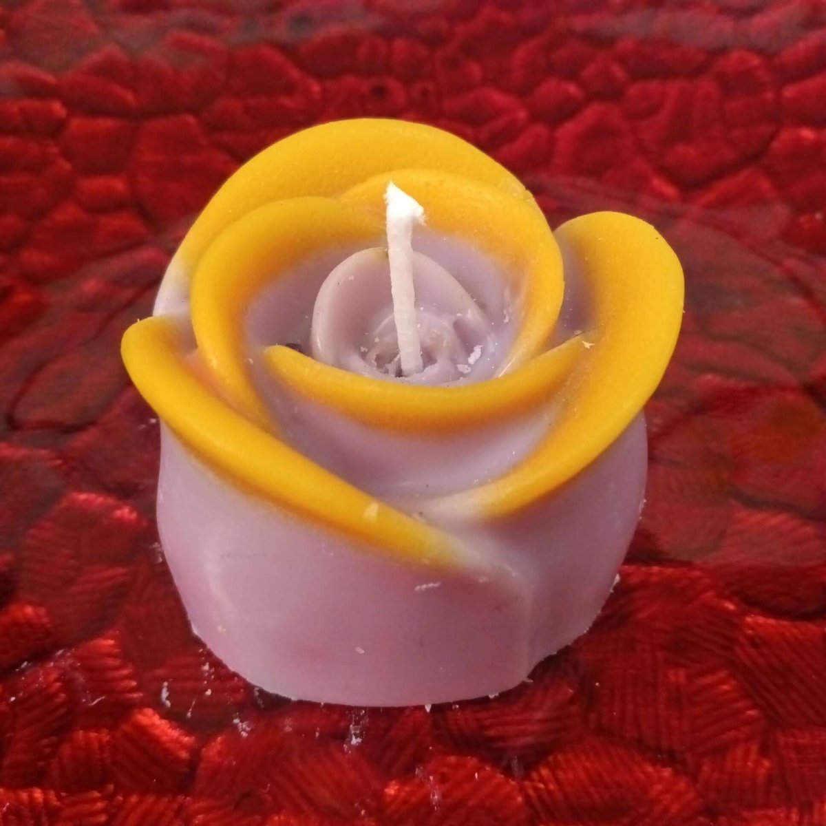 PURPLE AND YELLOW scented flower candle6