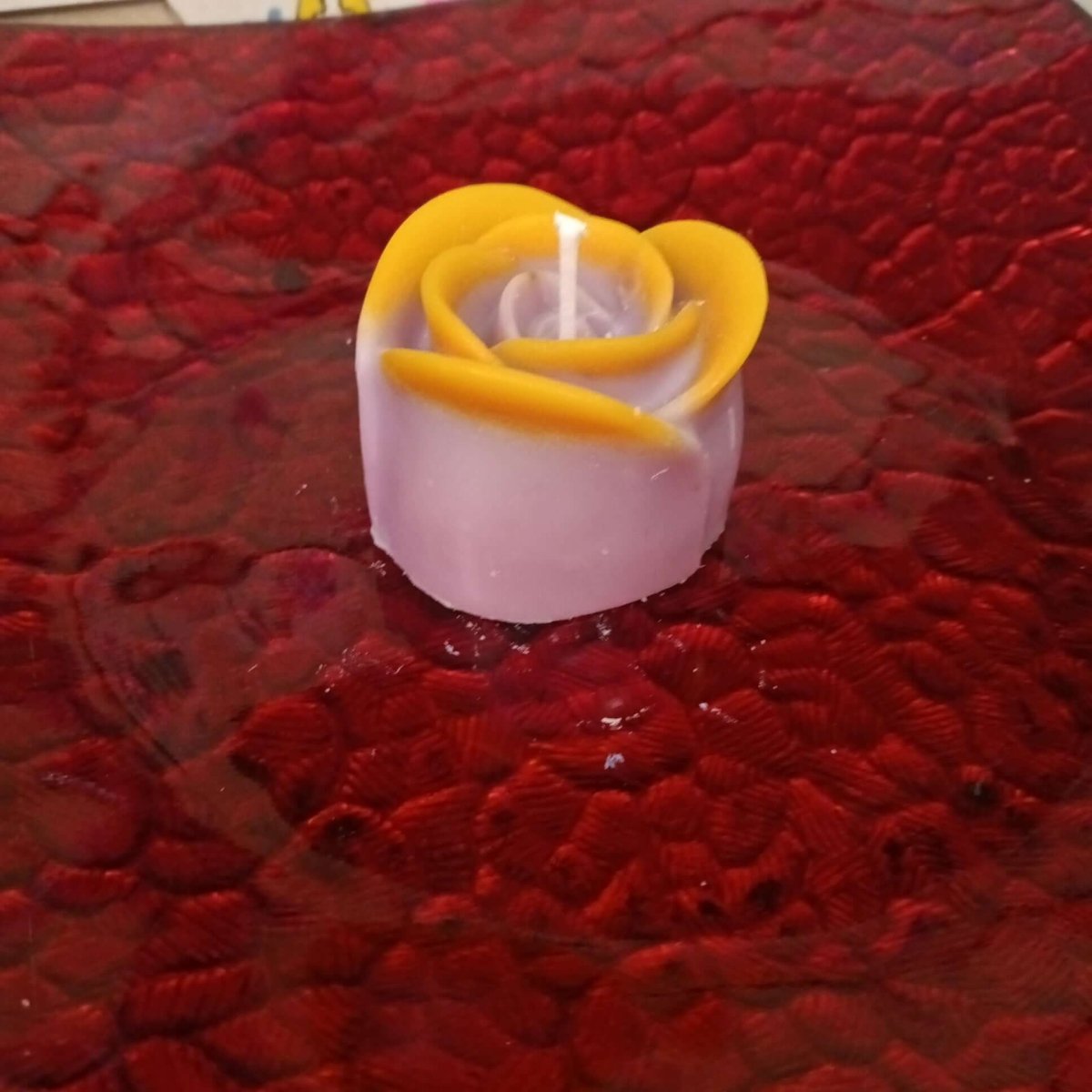 PURPLE AND YELLOW scented flower candle6